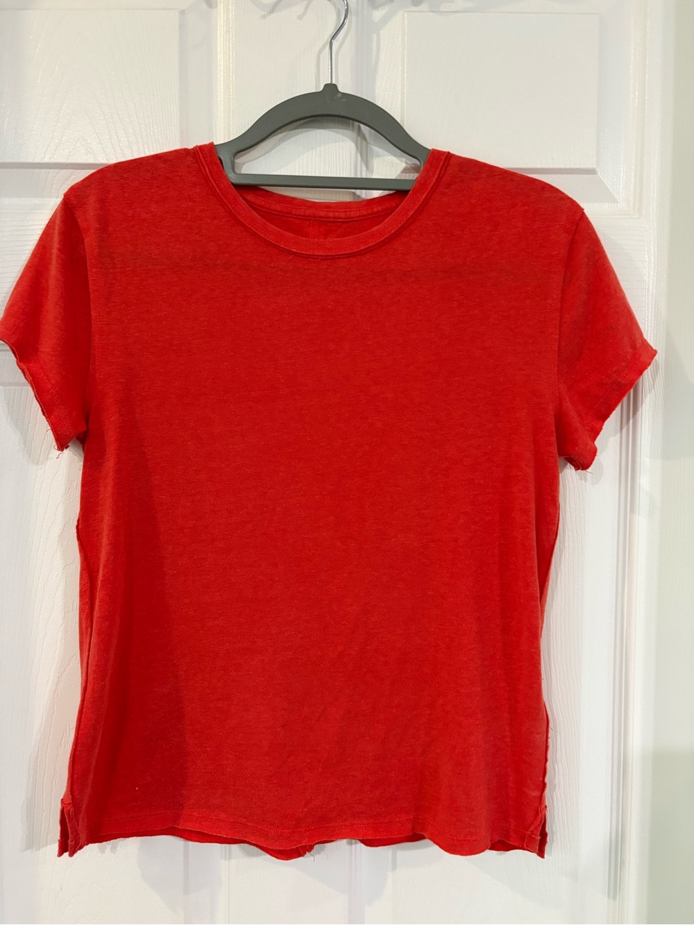 Free People We The Free Orange Crewneck Short Sleeve Tee